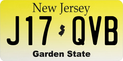NJ license plate J17QVB