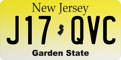 NJ license plate J17QVC