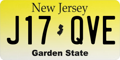 NJ license plate J17QVE