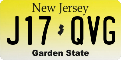 NJ license plate J17QVG