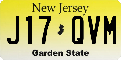 NJ license plate J17QVM