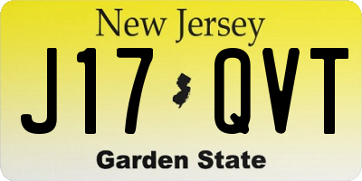 NJ license plate J17QVT