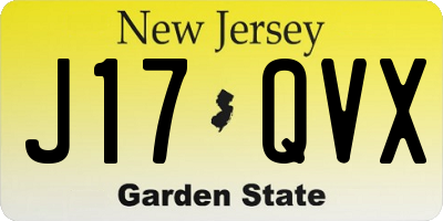 NJ license plate J17QVX