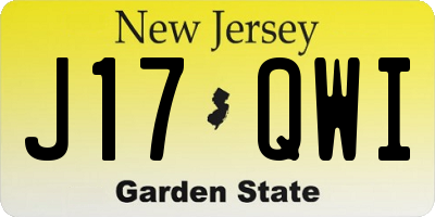 NJ license plate J17QWI