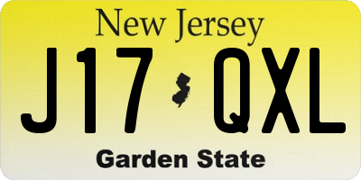 NJ license plate J17QXL