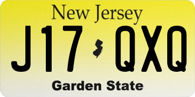 NJ license plate J17QXQ