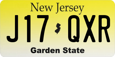 NJ license plate J17QXR