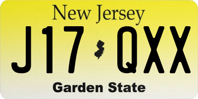 NJ license plate J17QXX