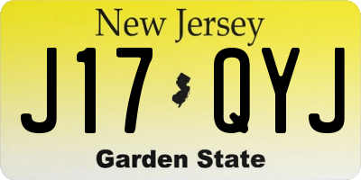 NJ license plate J17QYJ