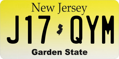 NJ license plate J17QYM