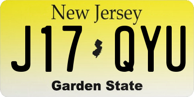 NJ license plate J17QYU