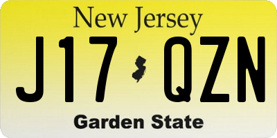 NJ license plate J17QZN
