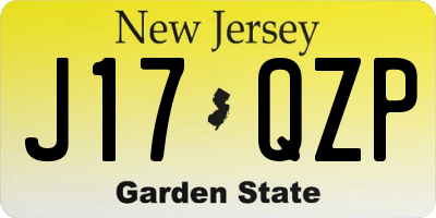 NJ license plate J17QZP