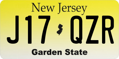 NJ license plate J17QZR