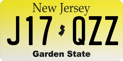 NJ license plate J17QZZ