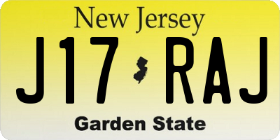 NJ license plate J17RAJ