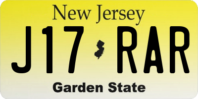 NJ license plate J17RAR