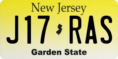 NJ license plate J17RAS