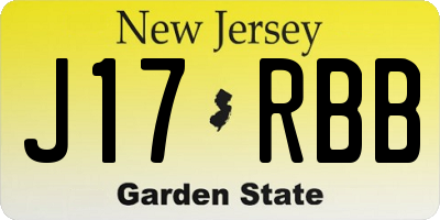 NJ license plate J17RBB