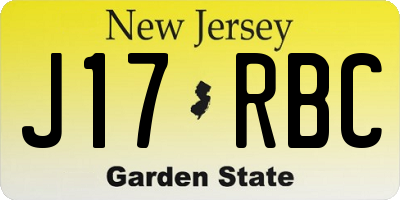 NJ license plate J17RBC