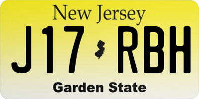 NJ license plate J17RBH