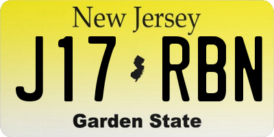 NJ license plate J17RBN