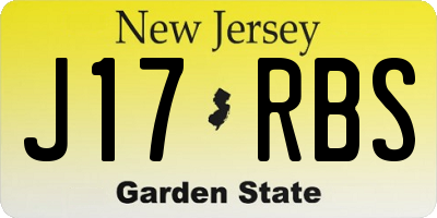 NJ license plate J17RBS