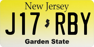 NJ license plate J17RBY