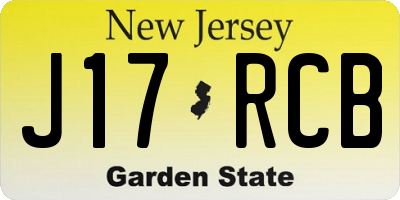 NJ license plate J17RCB