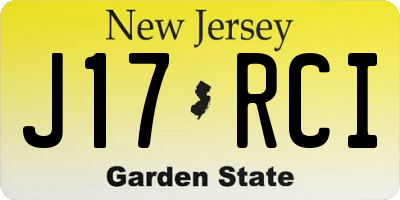 NJ license plate J17RCI