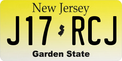 NJ license plate J17RCJ
