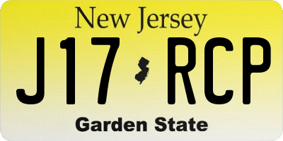 NJ license plate J17RCP