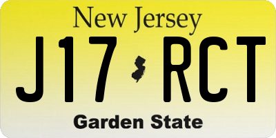 NJ license plate J17RCT