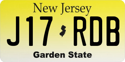 NJ license plate J17RDB