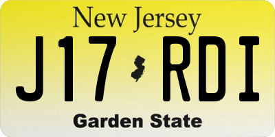 NJ license plate J17RDI