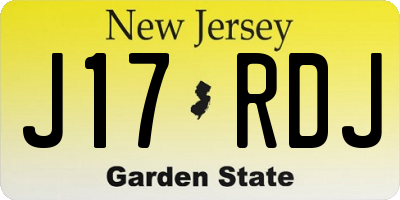 NJ license plate J17RDJ