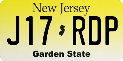 NJ license plate J17RDP