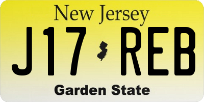 NJ license plate J17REB