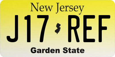 NJ license plate J17REF