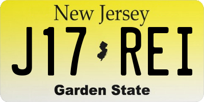 NJ license plate J17REI