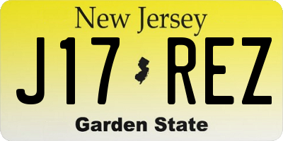 NJ license plate J17REZ