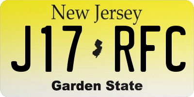 NJ license plate J17RFC