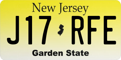 NJ license plate J17RFE