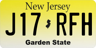 NJ license plate J17RFH