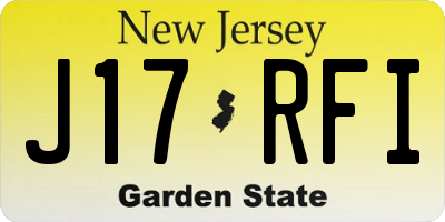 NJ license plate J17RFI