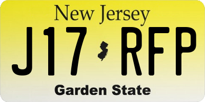 NJ license plate J17RFP