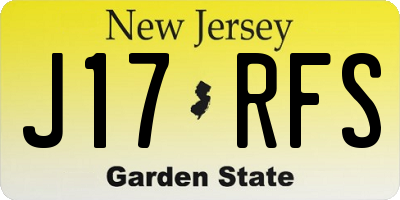 NJ license plate J17RFS