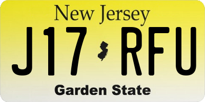 NJ license plate J17RFU