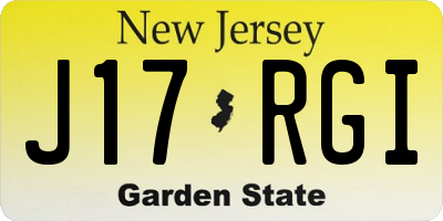 NJ license plate J17RGI