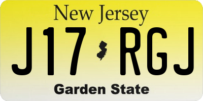 NJ license plate J17RGJ